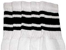 White Tube Socks with Black Stripes