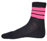 Wholesale Meduim Low Cut Black Sock With Bubblegum Pink Stripes