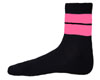 Wholesale Meduim Cycling Black Socks With Bubblegum Pink Stripes