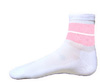 Meduim Low Cut Girls Sports White Socks With Baby Pink Stripes