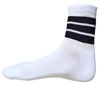 Large Low Cut Sport White Socks With Black Stripes