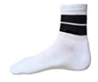 Large Low Cut Mens Sports Striped White Socks With Black Stripes