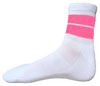 Meduim Low Cut Running White Socks With Bubblegum Pink Stripes