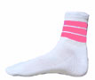 Meduim Low Cut Womens Sports Striped White Socks With Bubblegum Pink Stripes